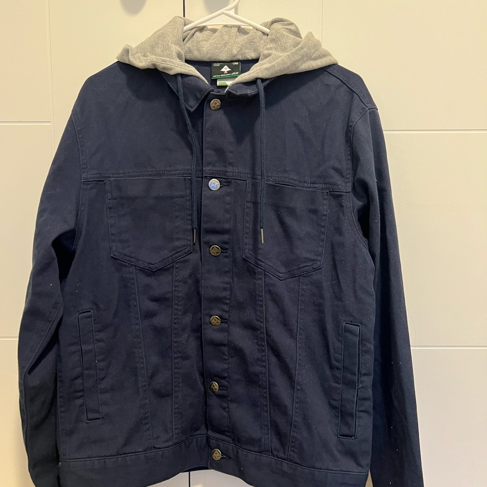 Brand New- LRG Navy hooded denim jacket size M